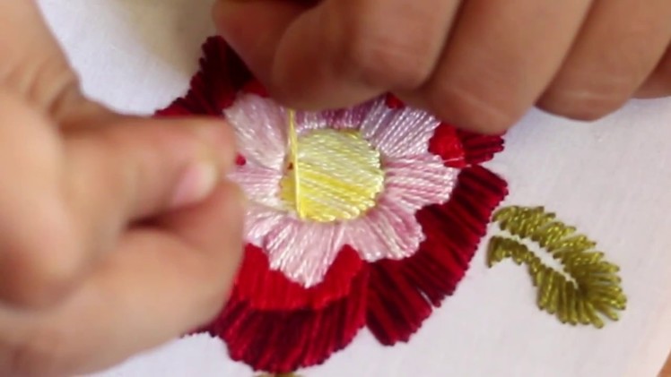 Satin Stitch Flower, Hand Embroidery Tutorial