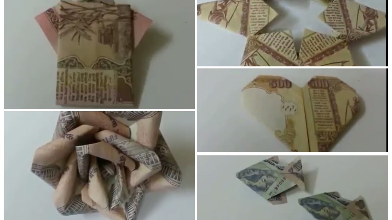 5 Simple And Easy Money Origami Rose Flower Fish He!   art Shirt - 5 simple and easy money origami rose flower fish heart shirt star how to make money origami