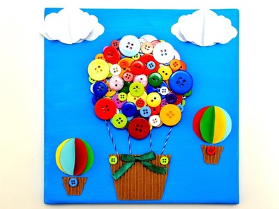 Air Balloon 3D Canvas art craft - diy handmade wall room decor gifts ideas tutorial maker life hacks