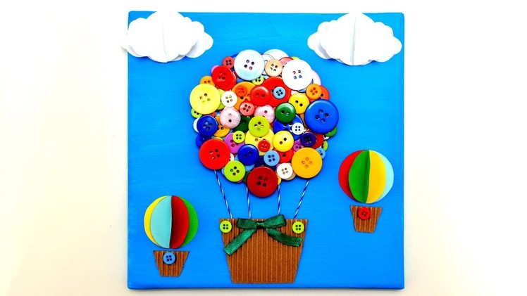 Air Balloon 3D Canvas art craft - diy handmade wall room decor gifts ideas tutorial maker life hacks