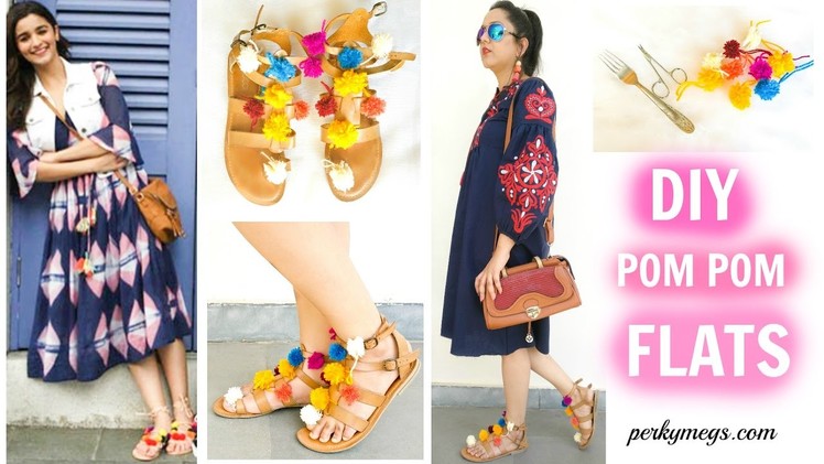 Alia Bhatt Inspired DIY Pom Pom Flats | Perkymegs
