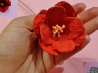 Best out of waste ! egg cover craft ! artificial homemade red rose!