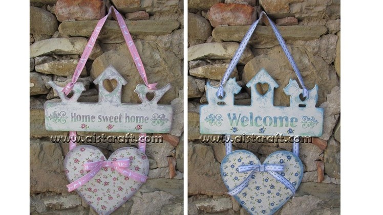Decoupage tutorial - DIY. How to make shabby chic welcome home outdoor signs.