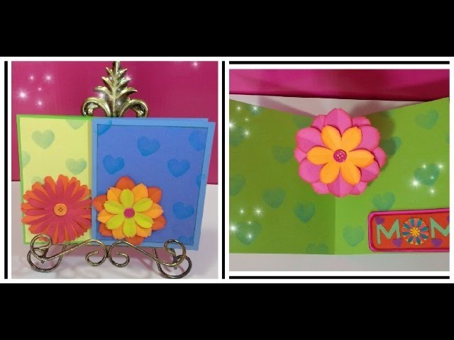 #diy Art and #craft : #howto make #popup #flower #card. father's day card