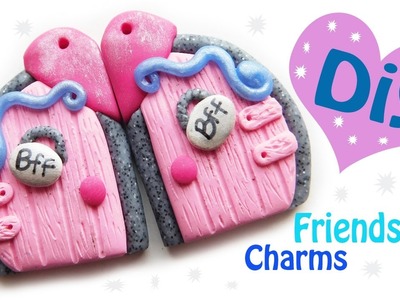 DIY BFF Fairy Friendship Necklace Charms - How to Make Polymer Clay Fairy Doors