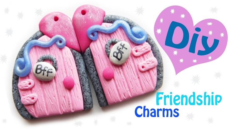 DIY BFF Fairy Friendship Necklace Charms - How to Make Polymer Clay Fairy Doors