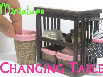 DIY Changing Table and Baskets Dollhouse Furniture Miniature Furniture Baby Nursery