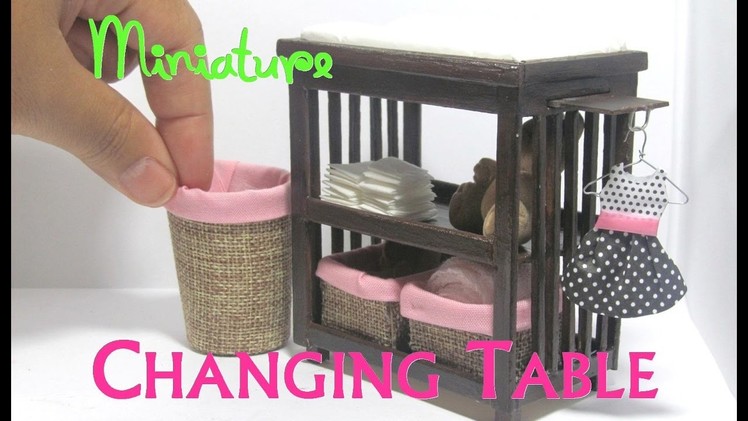 DIY Changing Table and Baskets Dollhouse Furniture Miniature Furniture Baby Nursery