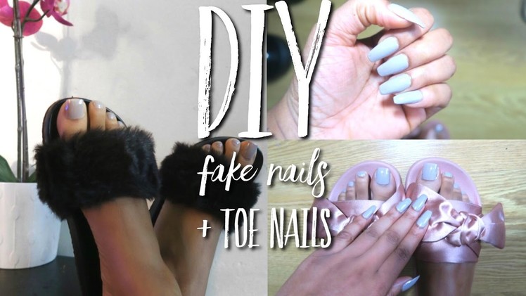 DIY Easy FAKE Nails & Toe Nails At HOME!!