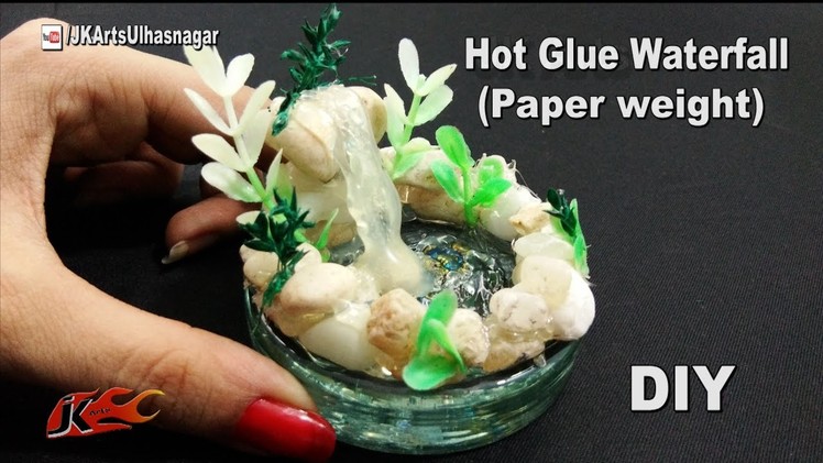 DIY  Hot Glue Waterfall Tutorial |Office Desk paperweight | JK Arts 1205