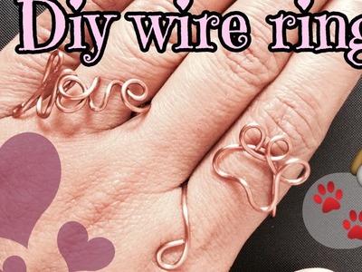 DIY love and paw rings-easy wire ring tutorial