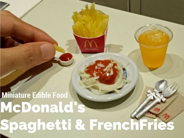 DIY Mini McDonald's spaghetti & French Fries Edible (miniature cooking) (mini food) (ASMR)