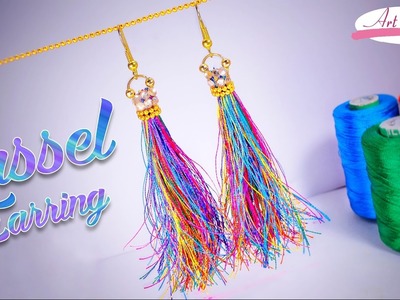 Diy rainbow tassel earring | step by step | Artkala 172
