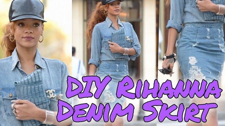DIY Rihanna Denim Skirt Style Steal. Denimism | HISSYFIT