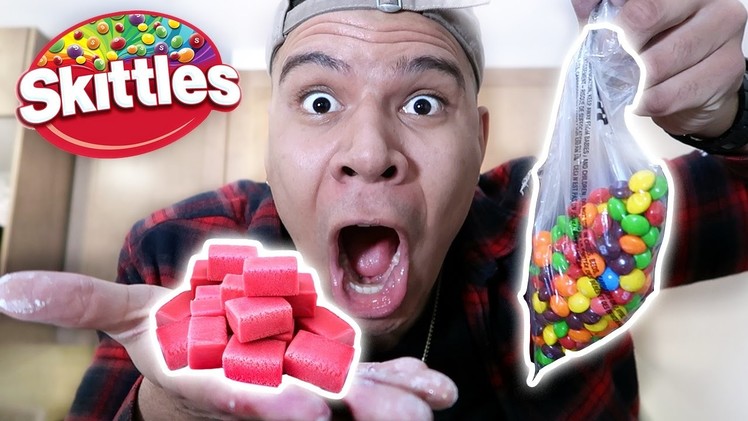 DIY SKITTLES BUBBLE GUM (TURN ANY CANDY TO GUM)