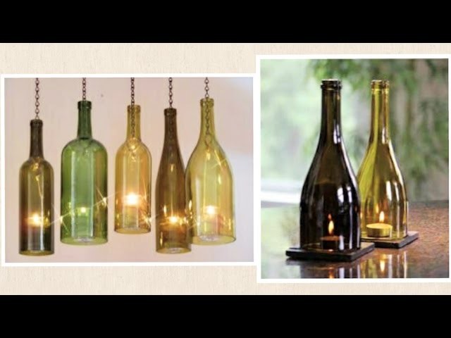 DIY Wine Bottle | Glass Bottle Craft | Candle Holder | Enjoy Crafting # 51