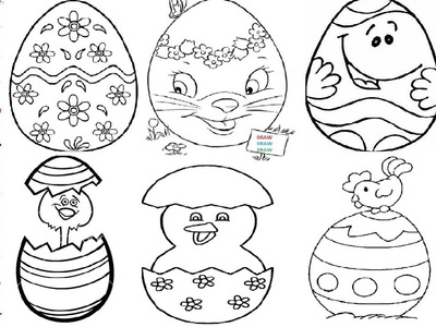 Easy Cute Things to Draw for Beginners - Easter Eggs - Fun Things to Draw