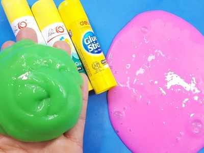 Glue Stick Slime 2 Ways!! Jiggly and Fluffy Slime With Glue Sticks No Baking Soda or Liquid Starch