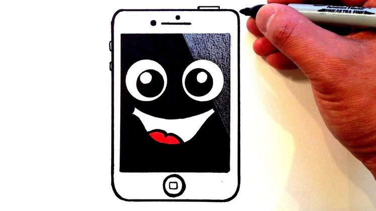 How to Draw a Cute Iphone - EASY