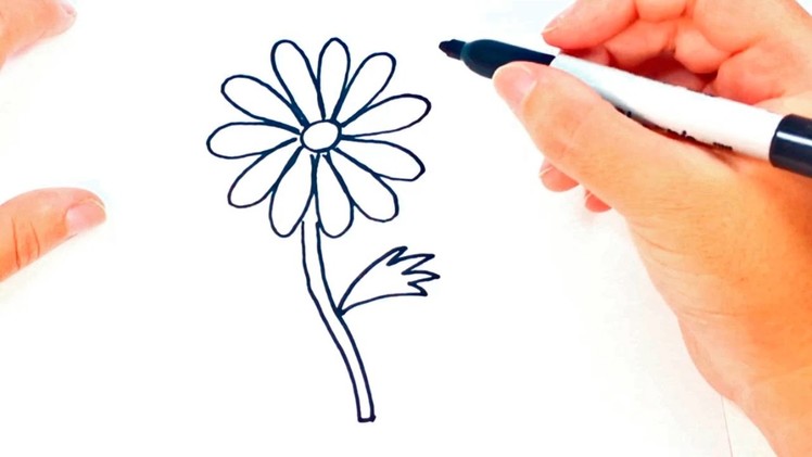 How to draw a Daisy flower | Daisy flower Easy Draw Tutorial