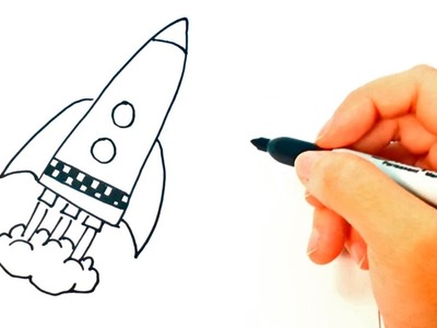 How to draw a Space Rocket | Space Rocket Easy Draw Tutorial
