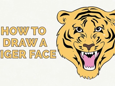 How to Draw a Tiger Face - Easy Step-by-Step Drawing Tutorial for Kids and Beginners