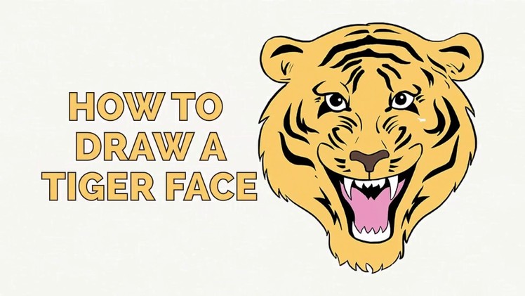 How to Draw a Tiger Face - Easy Step-by-Step Drawing Tutorial for Kids and Beginners
