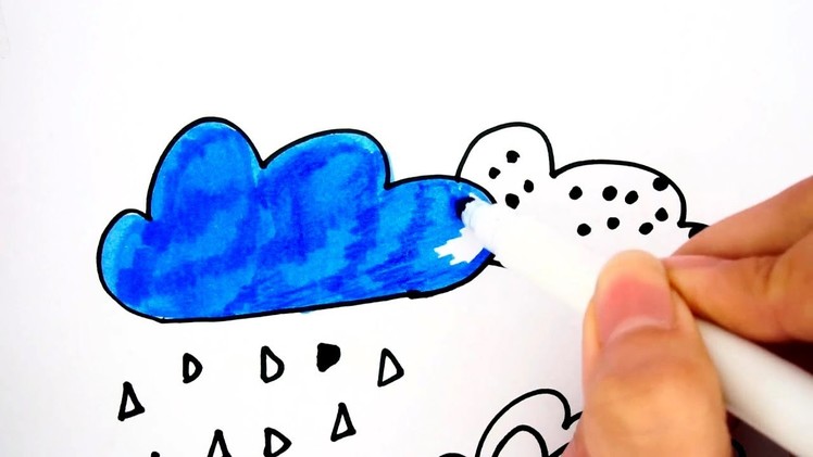 How To Draw Clouds - Learn To Draw and Coloring Clouds Easy