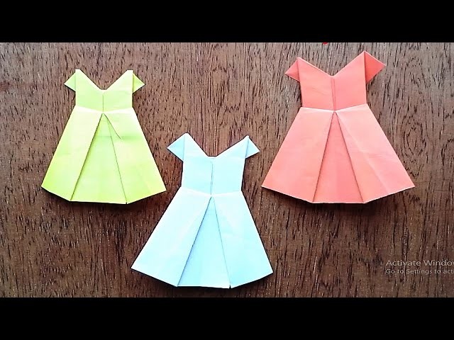 How to make an Origami Paper Dress 2017 - Paper folding Dress - DIY - Easy Craft Tutorial