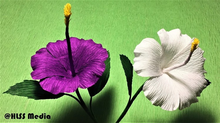 How to make diy origami hibiscus crepe paper flower tutorials|Hibiscus flower origami|Craft tutorial