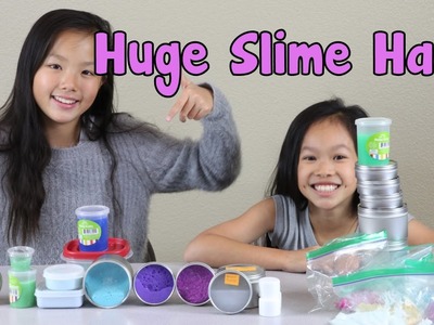 Huge DIY Slime Haul!  Our crazy slime collection! No Borax! No Detergent!