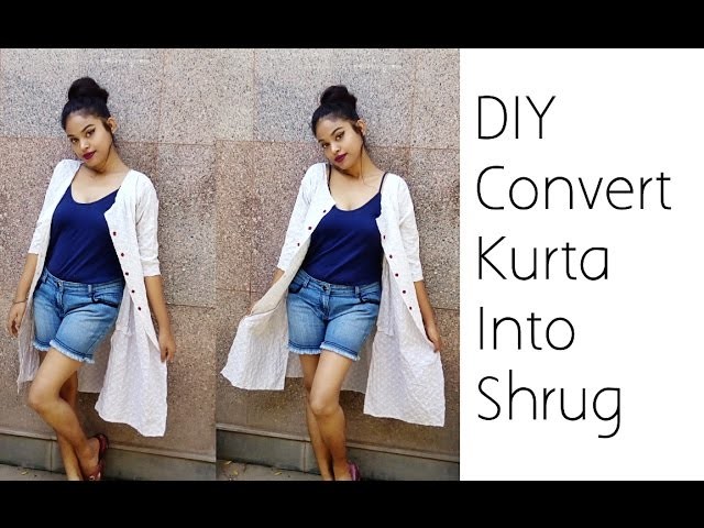 No Sew Convert Old Kurta Into Shrug | D.I.Y