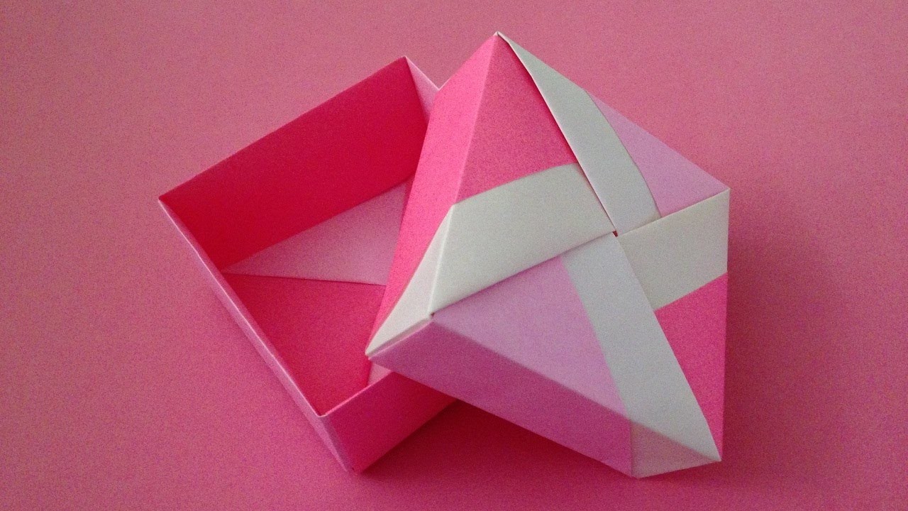 Origami Unit Box 2 With Lid Instructions 折り紙のユニット箱 2 簡単な折り方