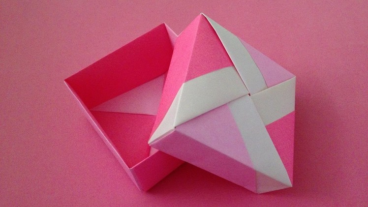 Origami Unit box（2） with lid instructions 折り紙のユニット箱（2） 簡単な折り方