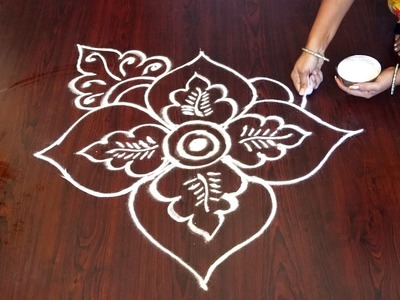 Rangoli without dots || easy rangoli designs without dots || big rangoli designs without dots