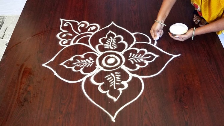 Rangoli without dots || easy rangoli designs without dots || big rangoli designs without dots