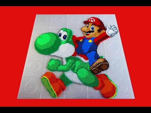 Super Mario: YOSHI & MARIO - Hama Beads. Perler Beads