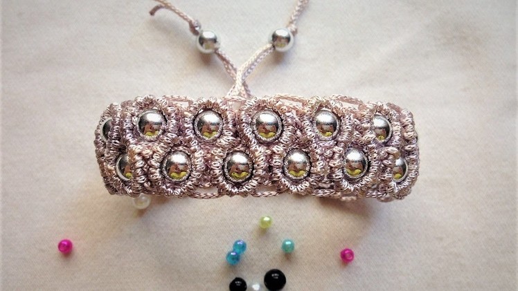 The snaky pearls - Easy and clearly DIY Macrame bracelet tutorial