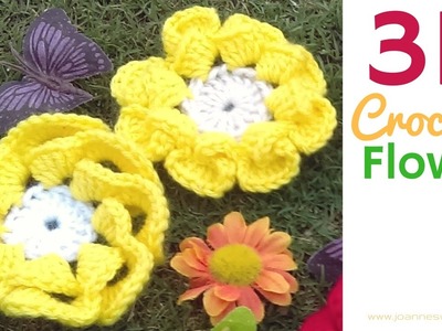 3D Crochet Flower - Crochet Embellishment Decor