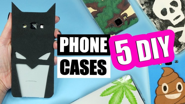 5 DIY PHONE CASES! How to make easy phone cases