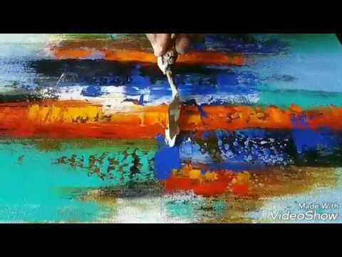 Abstract Painting. How to paint Acrylic abstract painting. Demonstration. Easy. Techniques