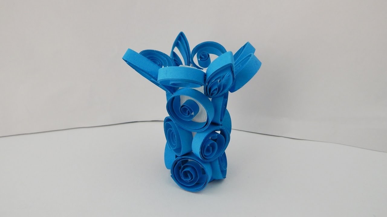 Paper Blue Quilling Vase Diy Papercraft Decoration Vase Paper