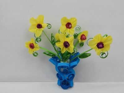 Paper Blue Quilling Vase Diy Papercraft Decoration Vase Paper