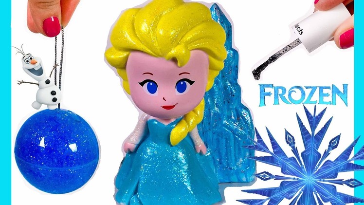 Disney Frozen Elsa Design A Vinyl Doll DIY Frozen SLIME Surprise Toys - Glitter Color Nail Polish