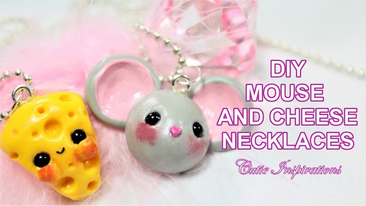 DIY BFF Charms - Cheese and Mouse - In Polymer Clay - friendship necklaces