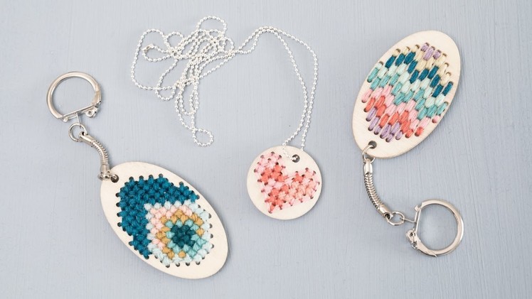 DIY : Embroidered keychains and jewellery by Søstrene Grene