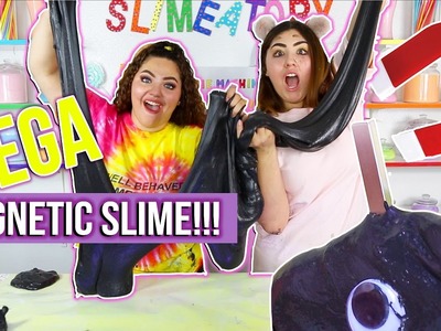 DIY MEGA MAGNETIC SLIME | how to make a giant magnetic slime monster! | Slimeatory #13 + giveaway