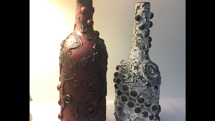 DIY Metallic And Stone Look To A Bottle