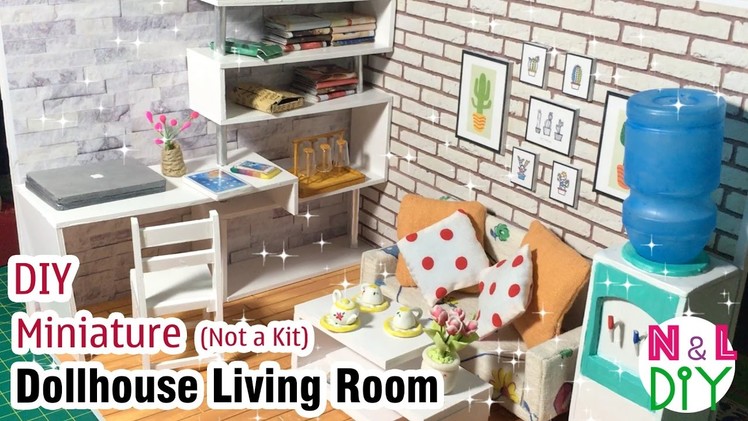 DIY Miniature Dollhouse Living Room | How to make furnitures for Dollhouse Living Room (Not a kit)