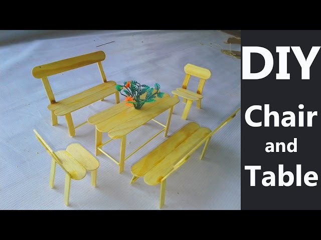 DIY popsicle stick table and chairs - Crafts for hamsters